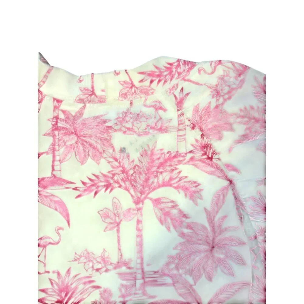 Janie And Jack Girls Ruffle Hem Long Sleeve rashguard With Pink Flamingo Print 7